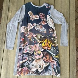 MOLO dress BUTTERFLIES girls size 9-10 long sleeve